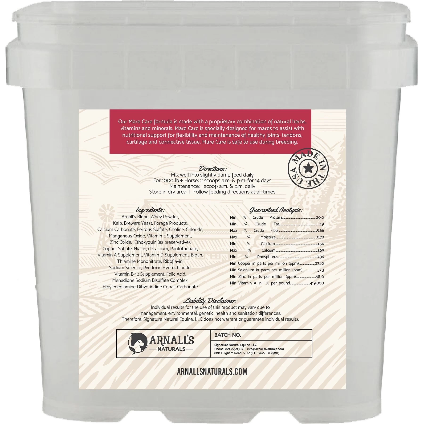 Arnall's Naturals Mare Care Recovery & Reproduction Support Powder Horse Supplement 2 Arnall's Naturals Mare Care Recovery & Reproduction Support Powder Horse Supplement - Image 2