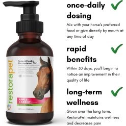 RestoraPet Equine Formula Apple-Carrot Flavor Horse Supplement, 8-oz Bottle -Horse Supplies Shop 259496 PT3. AC SS1800 V1606182722