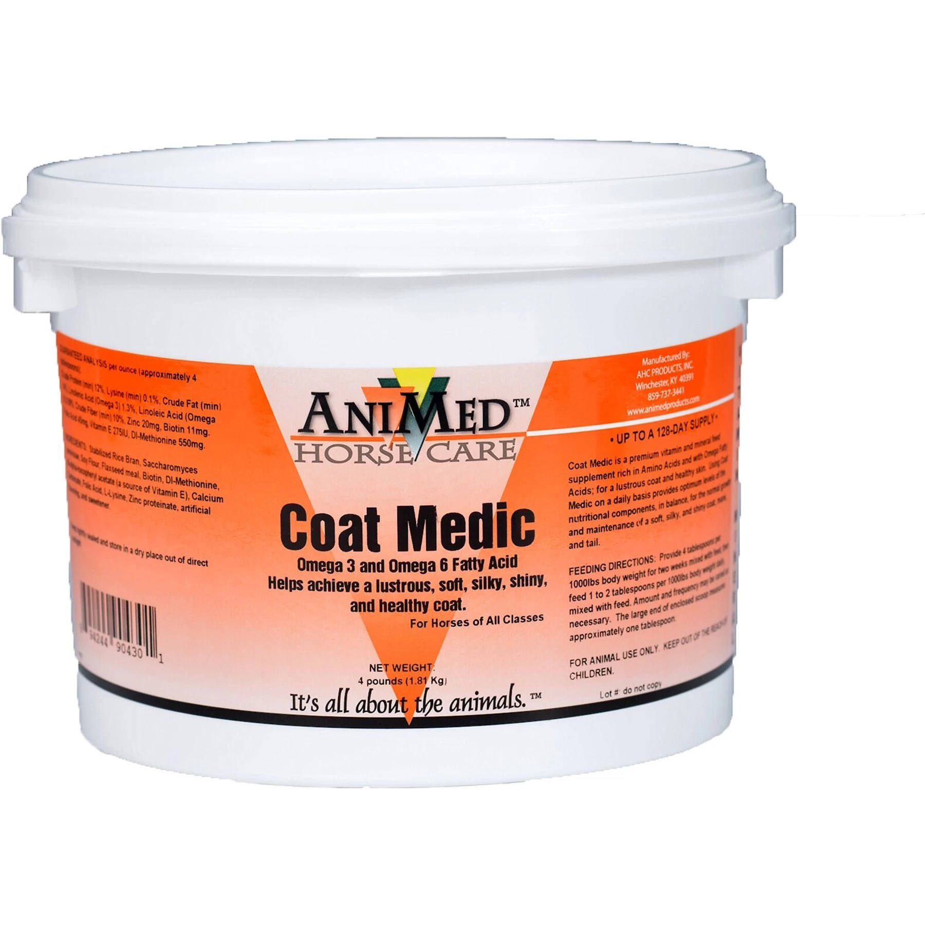 AniMed Coat Medic Horse Supplement, 4-lb Tub 1 AniMed Coat Medic Horse Supplement, 4-lb Tub