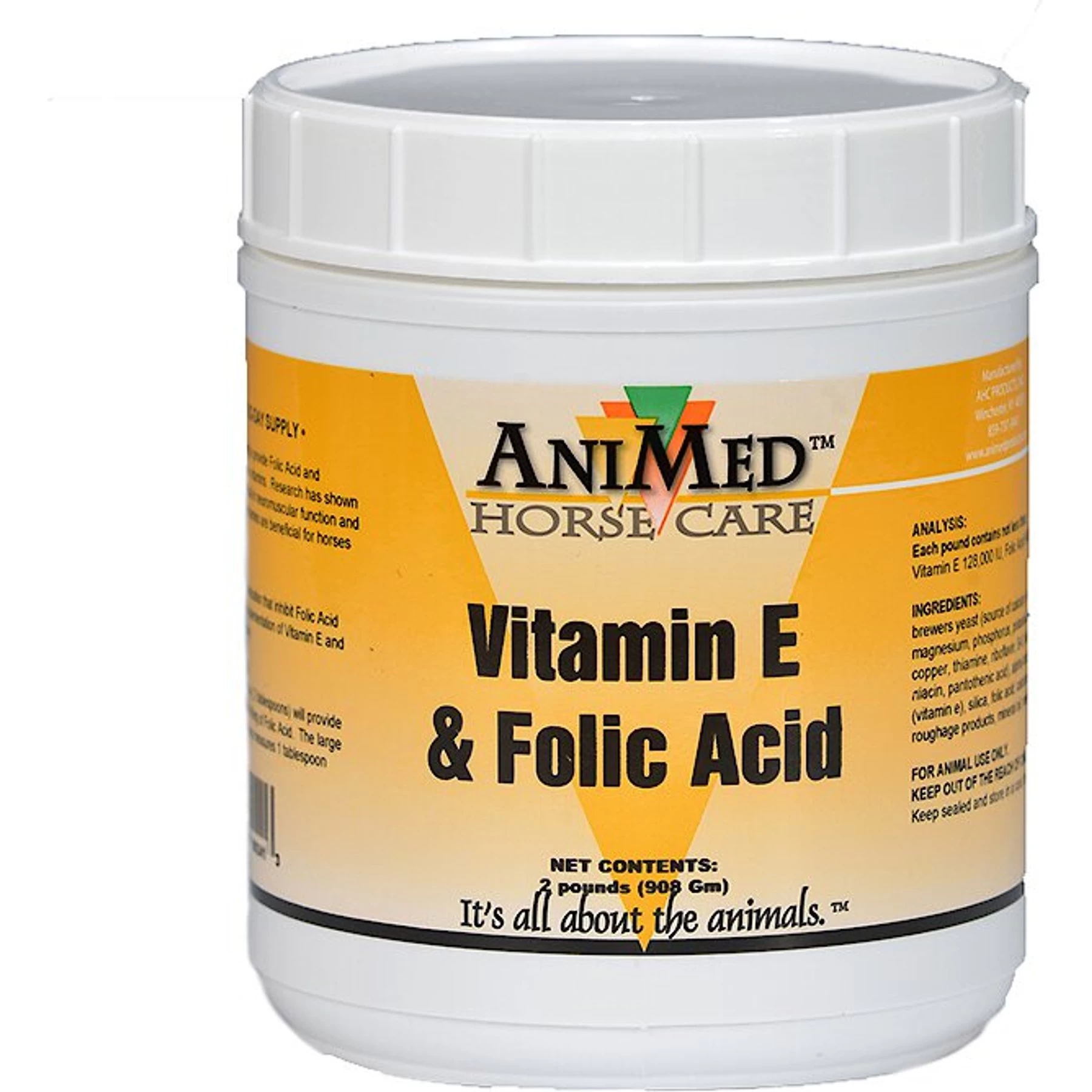 AniMed Vitamin E + Folic Acid Horse Supplement, 2-lb Tub 1 AniMed Vitamin E + Folic Acid Horse Supplement, 2-lb Tub