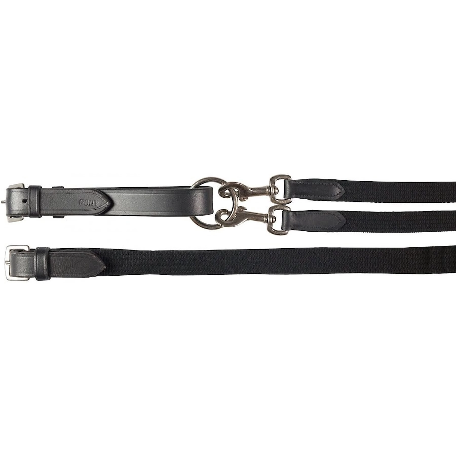 Horze Equestrian Webbed Draw Horse Reins, Black
