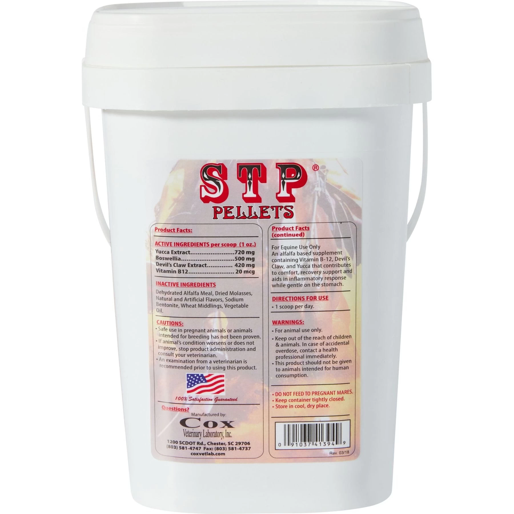 Cox Vet Lab STP Pellets Horse Supplement, 5-lb Bucket 2 Cox Vet Lab STP Pellets Horse Supplement, 5-lb Bucket - Image 2