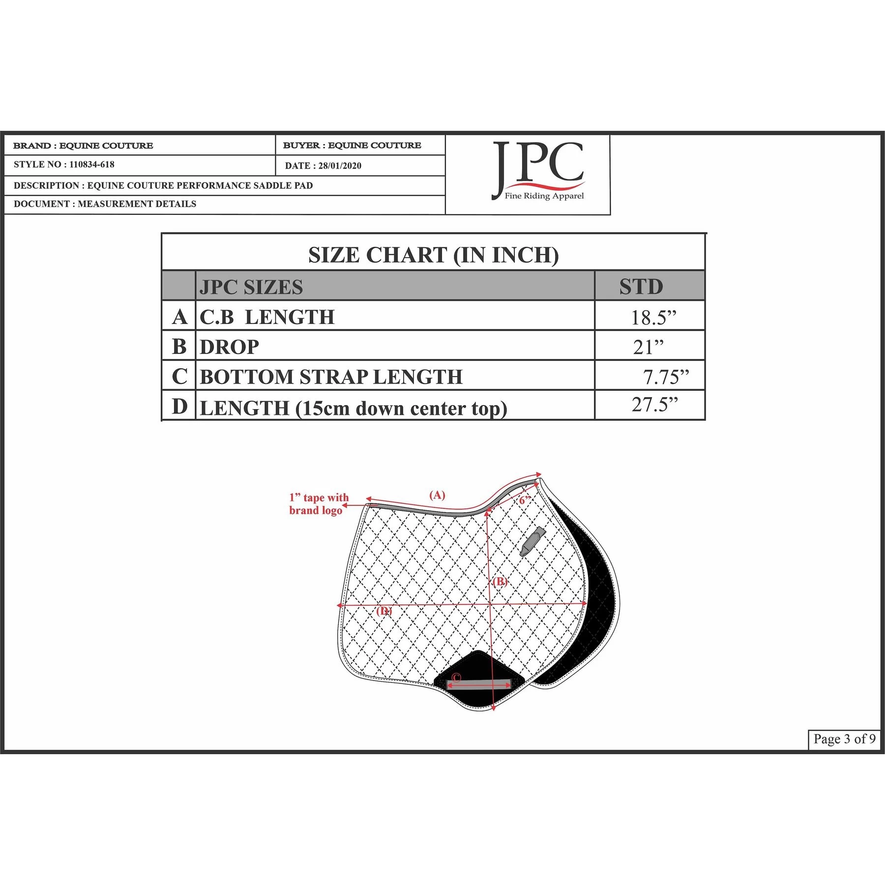 Equine Couture Performance Horse Pad 2 Equine Couture Performance Horse Pad - Image 2