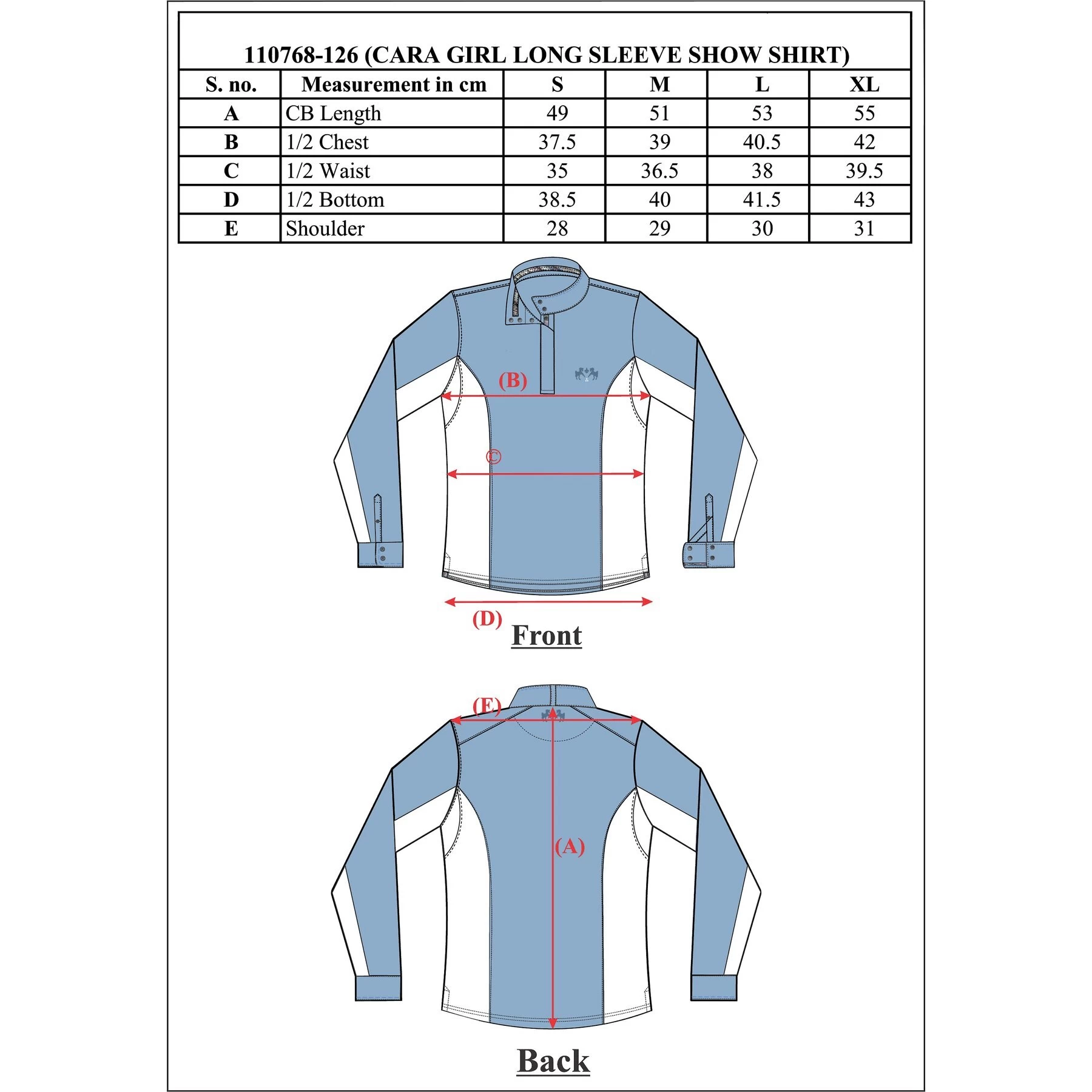 Equine Couture Children's Cara Long Sleeve Show Shirt 2 Equine Couture Children's Cara Long Sleeve Show Shirt - Image 2