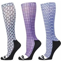 Equine Couture Ladies Lola Padded Knee Hi Boot Socks, 3 Count