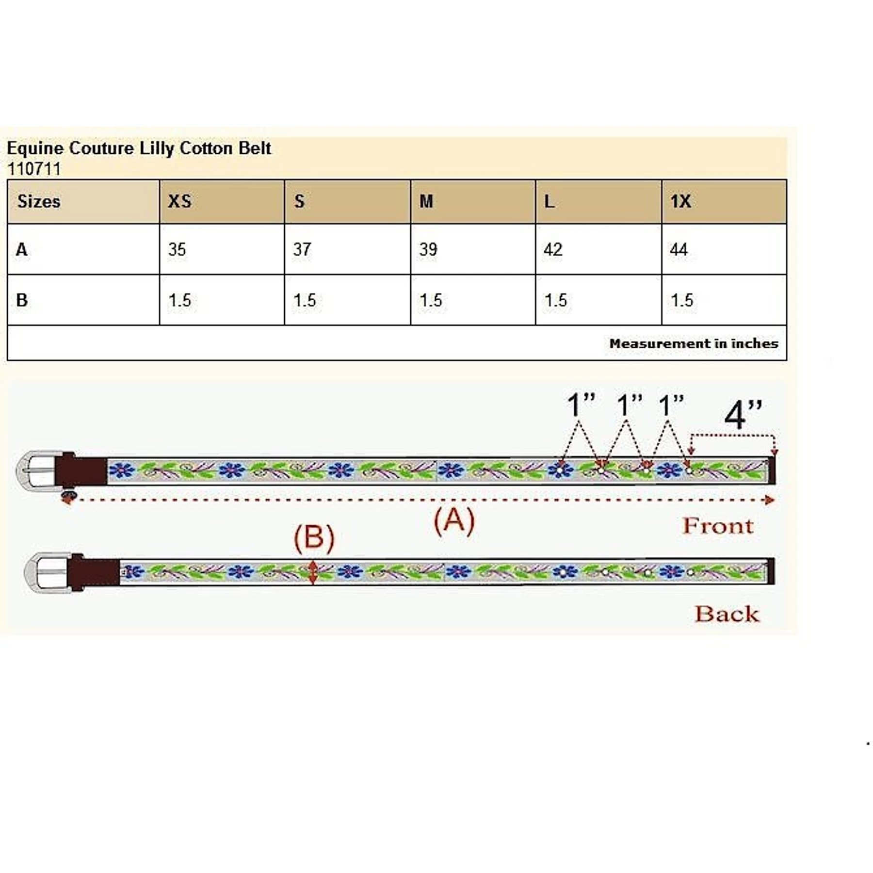 Equine Couture Lilly Cotton Belt 2 Equine Couture Lilly Cotton Belt - Image 2