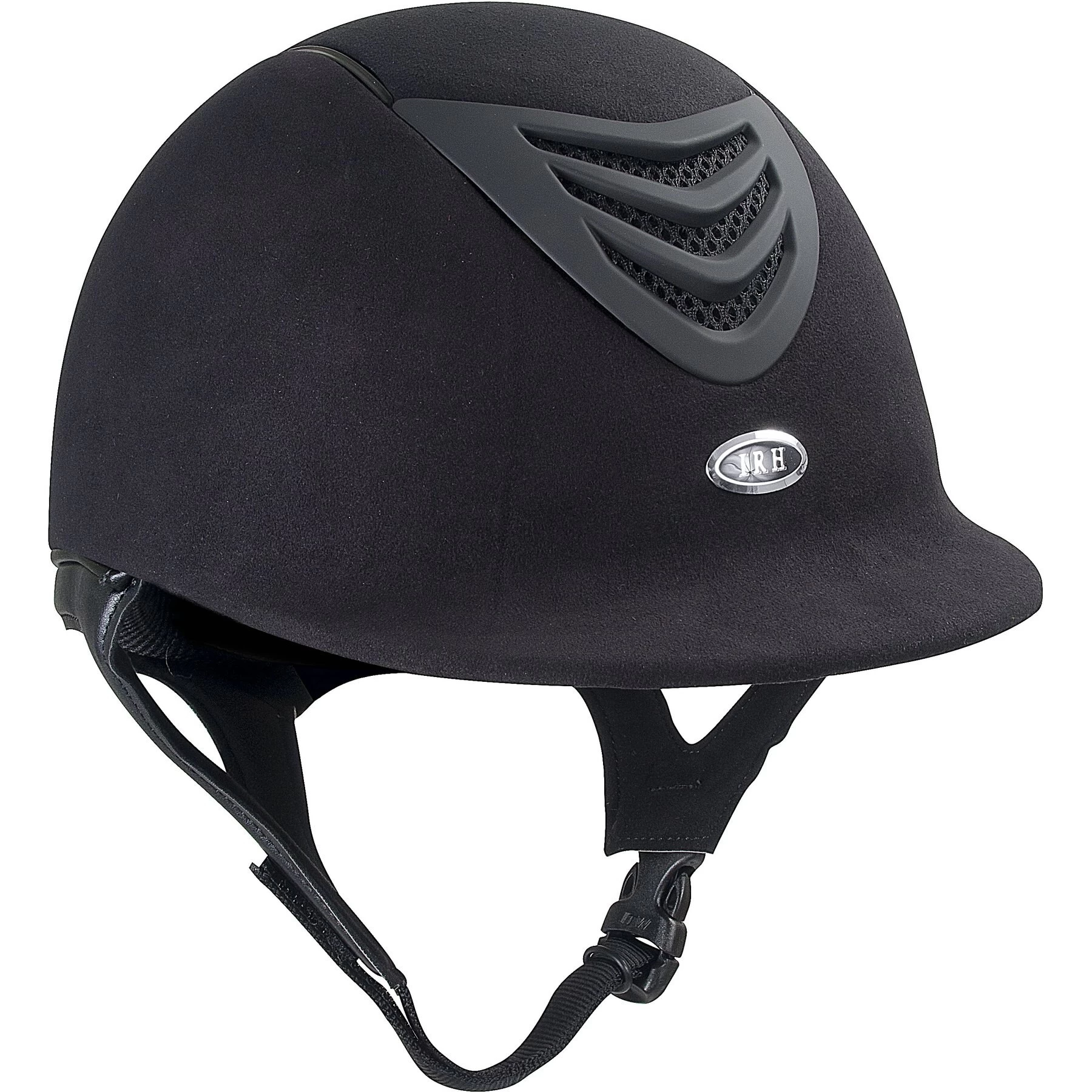IRH IR4G Black Amara Suede & Matte Black Vent Riding Helmet 1 IRH IR4G Black Amara Suede & Matte Black Vent Riding Helmet