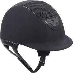 IRH XLT Black Amara Suede & Gloss Black Frame Riding Helmet
