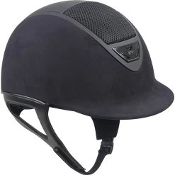 IRH XLT Black Amara Suede & Matte Black Frame Riding Helmet