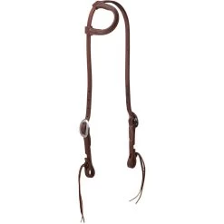 Weaver Leather ProTack Oiled Pineapple Knot Sliding Ear Horse Headstall