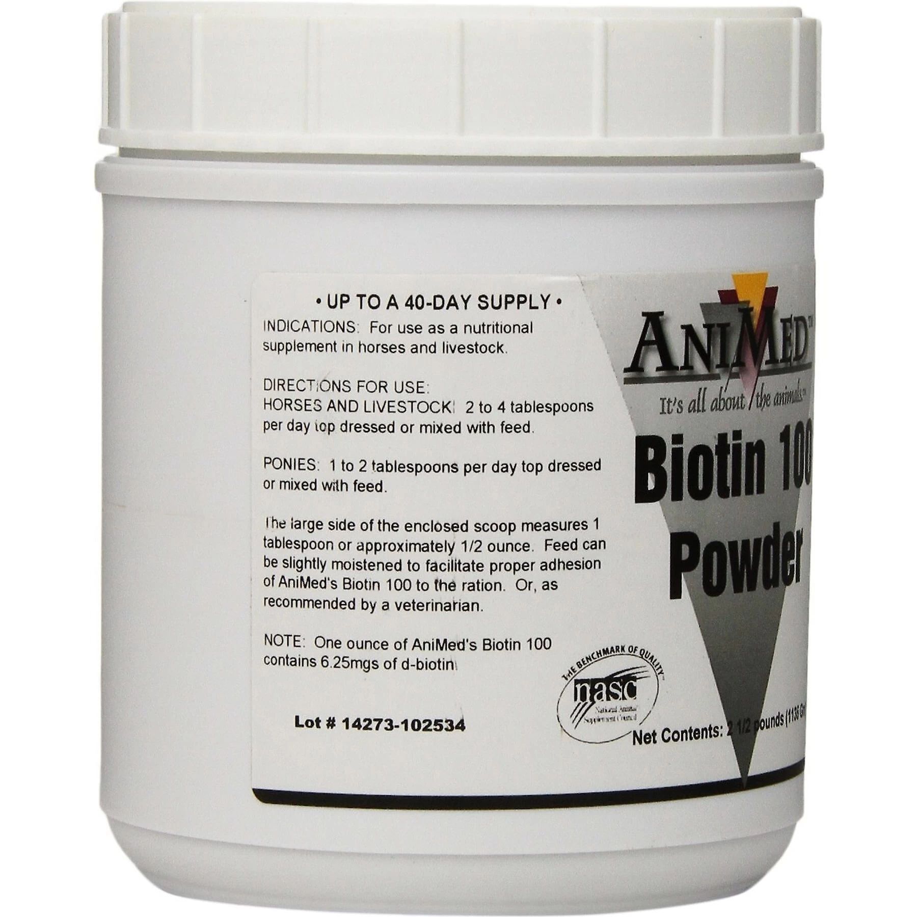 AniMed Biotin 100 Hoof Health Powder Farm Animal & Horse Supplement 2 AniMed Biotin 100 Hoof Health Powder Farm Animal & Horse Supplement - Image 2