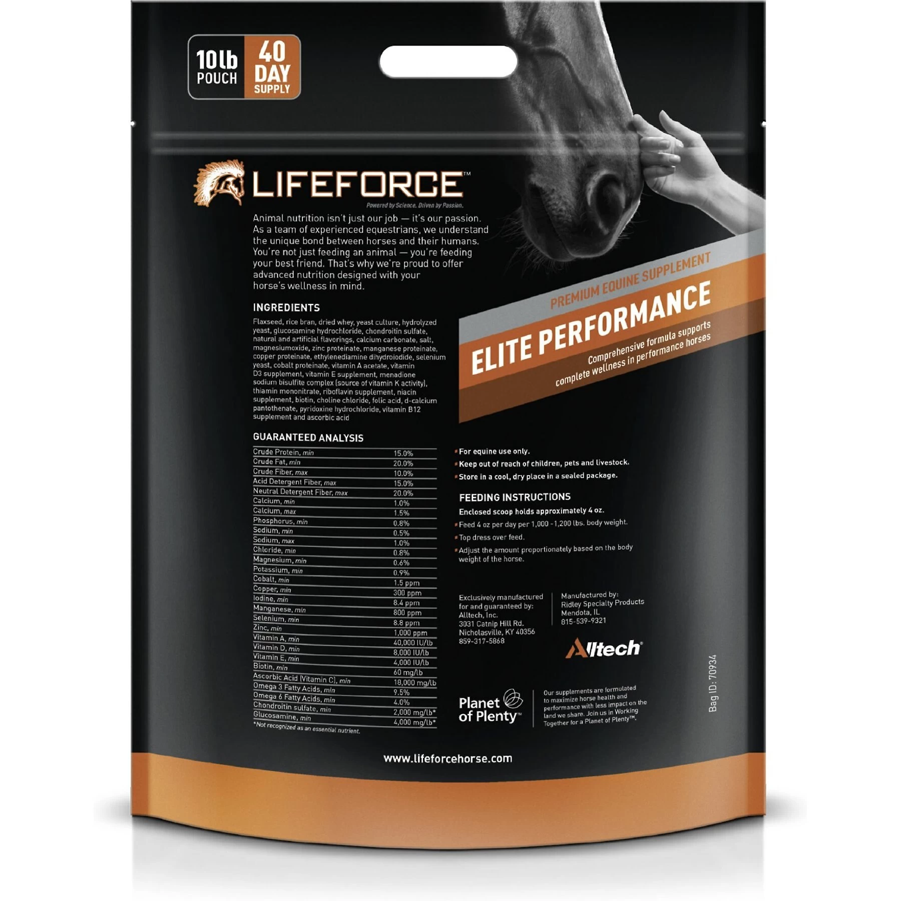 Lifeforce Elite Performance Horse Supplement, 10-lb Pouch 2 Lifeforce Elite Performance Horse Supplement, 10-lb Pouch - Image 2