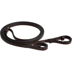 Huntley Equestrian Sedgwick Pelham Flat Curb Horse Reins, Brown, Full