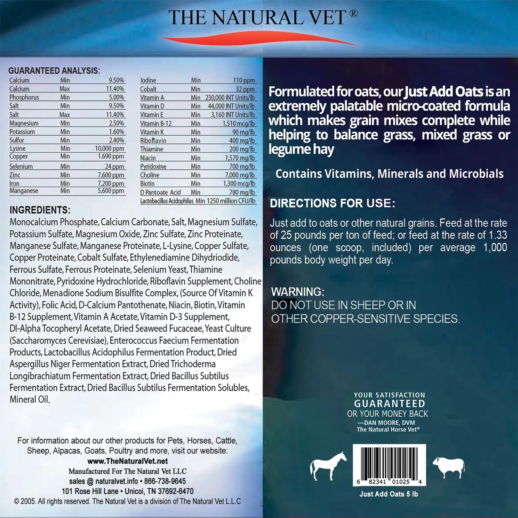 Natural Horse Vet Just Add Oats Vitamin Mineral & Microbial Supplement 2 Natural Horse Vet Just Add Oats Vitamin Mineral & Microbial Supplement - Image 2