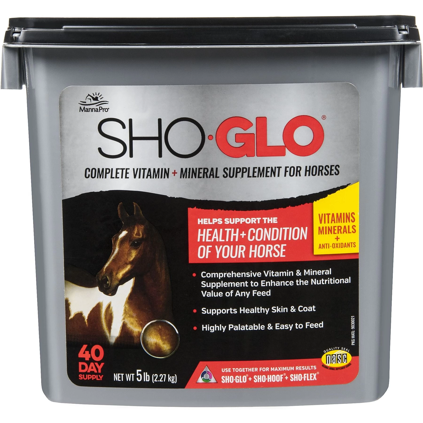 Manna Pro Sho-Glo Complete Vitamin & Mineral Supplement For Healthy Skin & Coat Horse Supplement, 5-lb Bag 1 Manna Pro Sho-Glo Complete Vitamin & Mineral Supplement For Healthy Skin & Coat Horse Supplement, 5-lb Bag