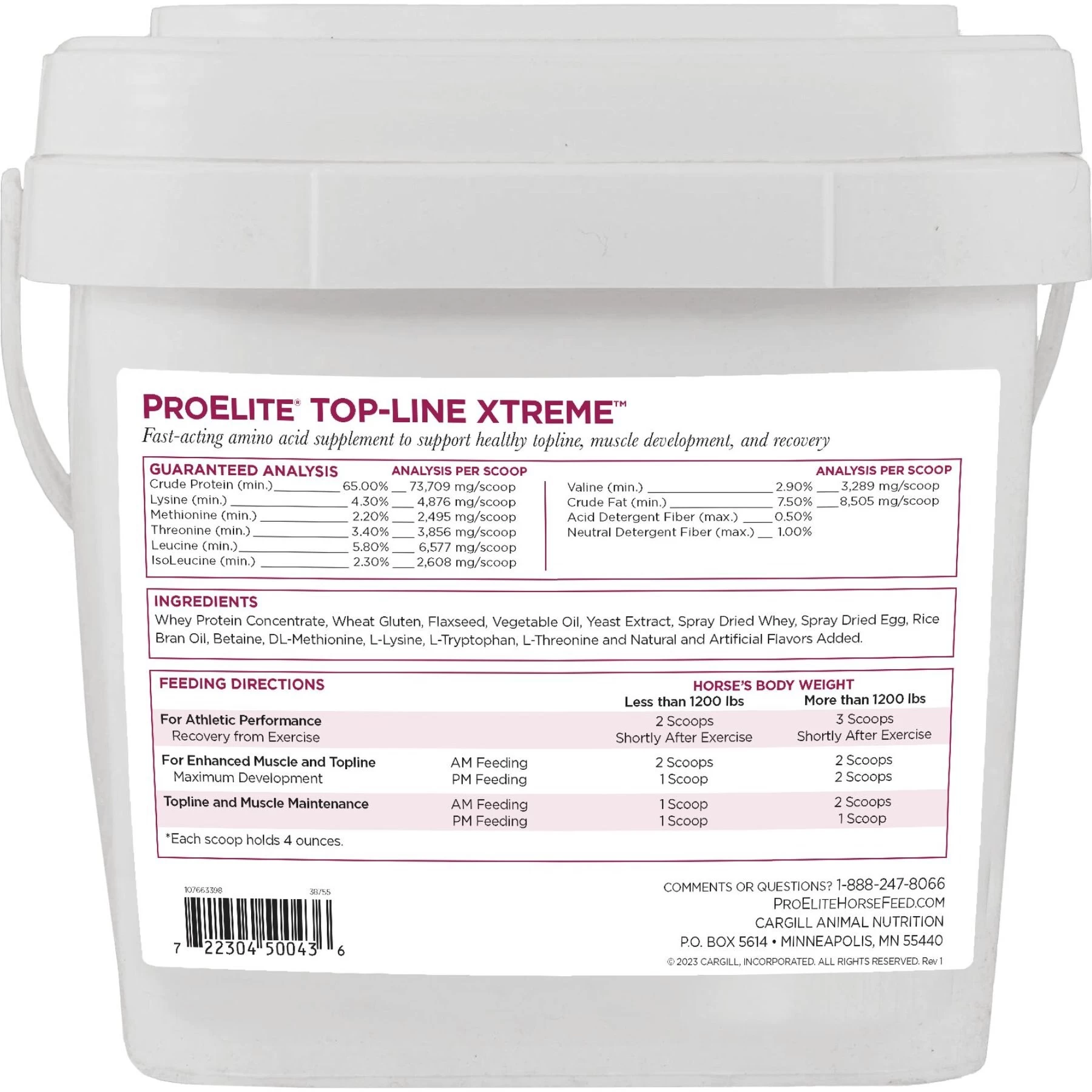 ProElite Top-Line Xtreme Topline Support Horse Supplement, 15-lb Pail 7 ProElite Top-Line Xtreme Topline Support Horse Supplement, 15-lb Pail - Image 7