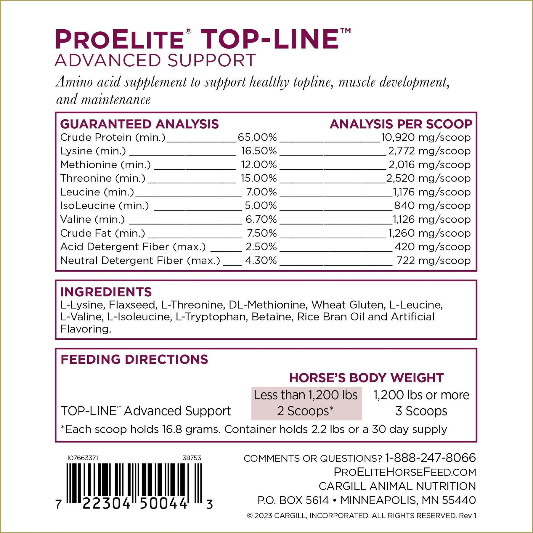 ProElite Top-Line Advanced Support Topline Support Horse Supplement, 2.2-lb Tub 7 ProElite Top-Line Advanced Support Topline Support Horse Supplement, 2.2-lb Tub - Image 7