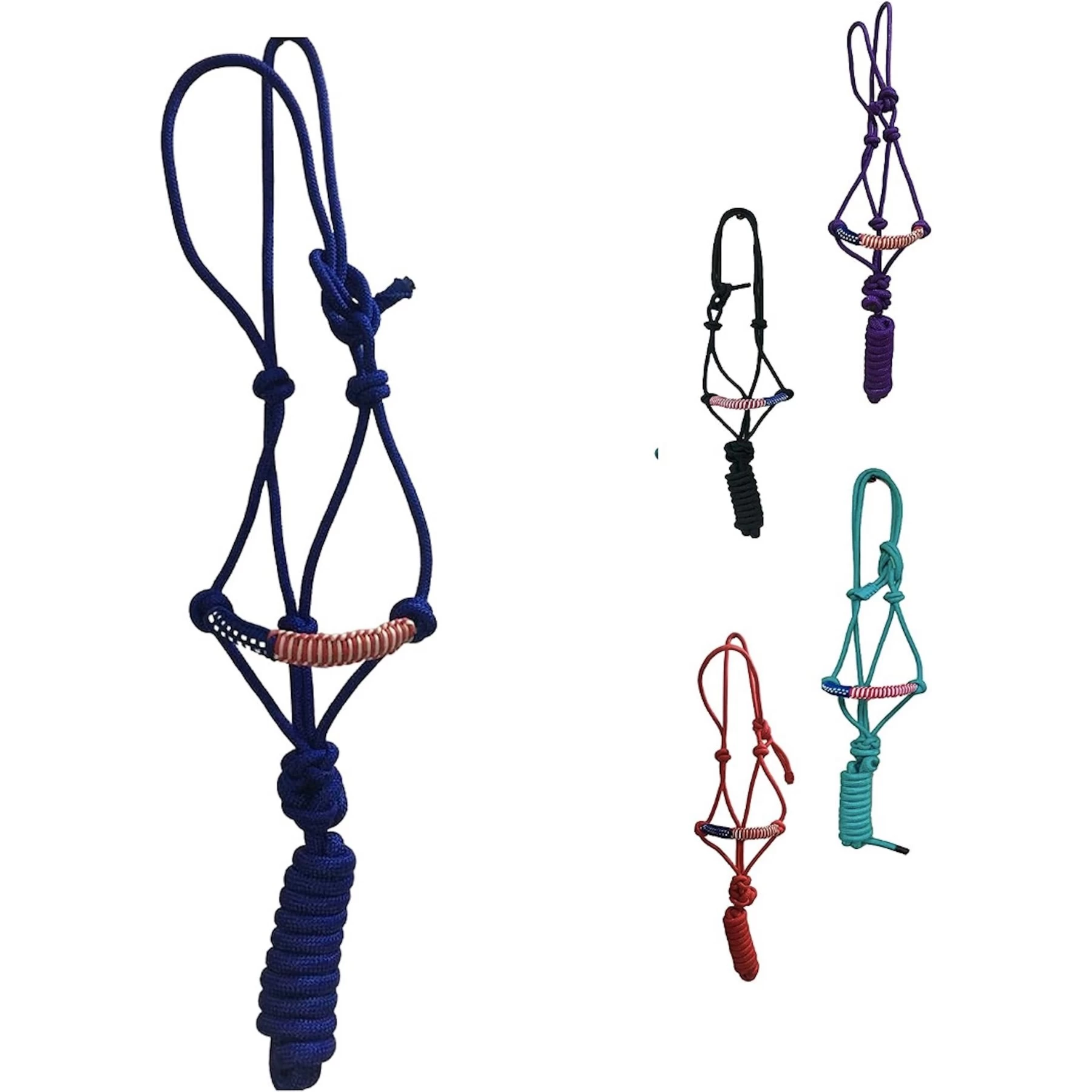 Majestic Ally Poly Braided Patriotic Nose Poly Rope & 10-in Matching Lead Horse Halter 1 Majestic Ally Poly Braided Patriotic Nose Poly Rope & 10-in Matching Lead Horse Halter