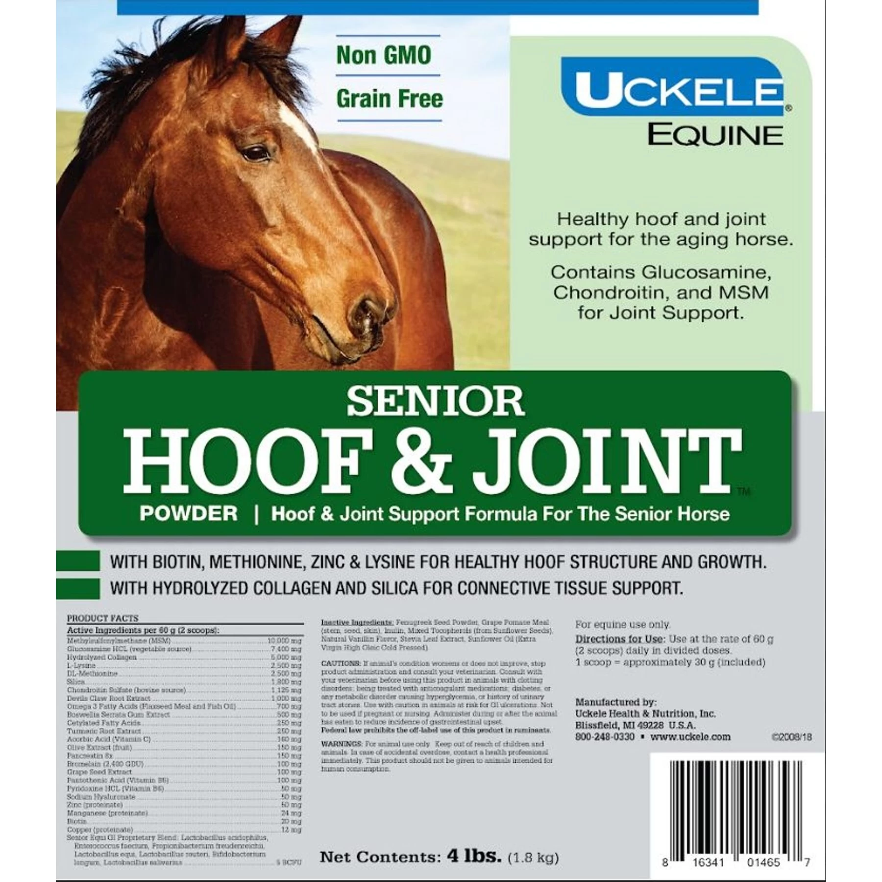Uckele Senior Hoof & Joint Powder Horse Supplement, 4-lb Bag 2 Uckele Senior Hoof & Joint Powder Horse Supplement, 4-lb Bag - Image 2