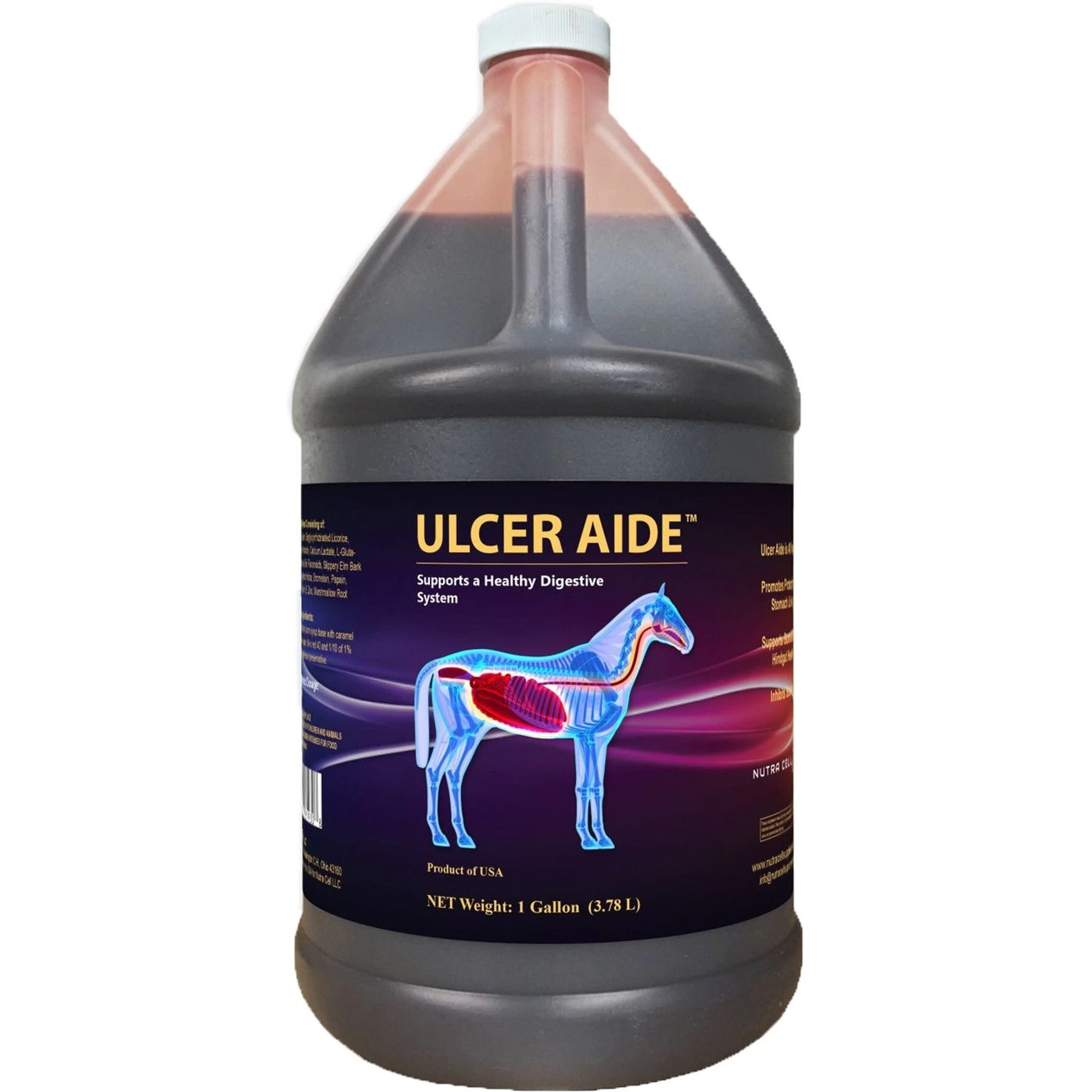 Nutra Cell Labs Ulcer Aide Liquid Horse Supplement, 1-gal Bottle 1 Nutra Cell Labs Ulcer Aide Liquid Horse Supplement, 1-gal Bottle