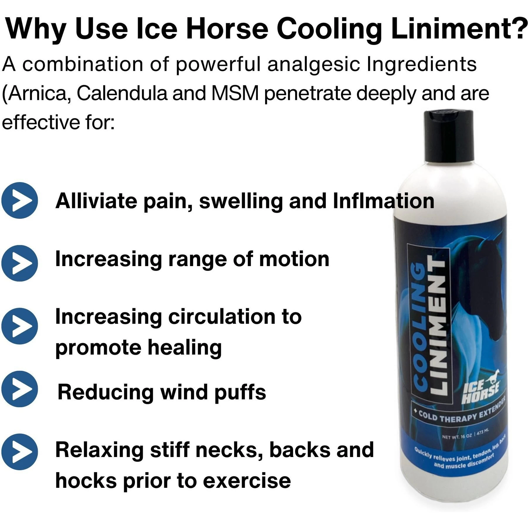 Ice Horse Cooling Liniment & Cold Therapy Extender Horse Liniment, 16-oz Bottle 4 Ice Horse Cooling Liniment & Cold Therapy Extender Horse Liniment, 16-oz Bottle - Image 4